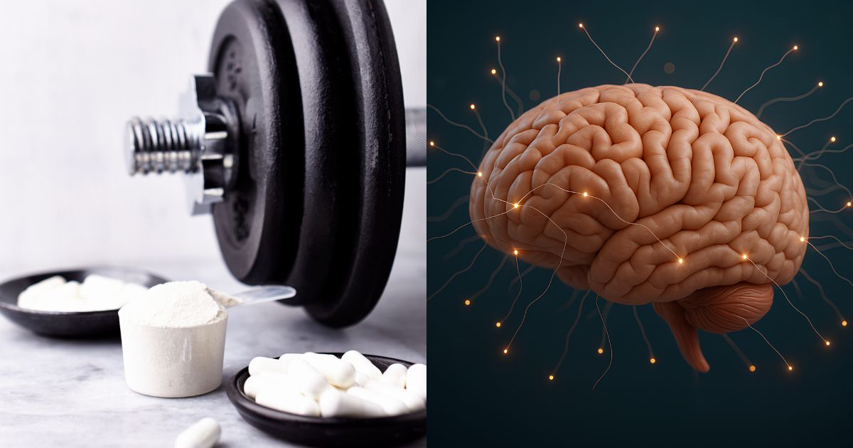 Creatine in muscle versus brain